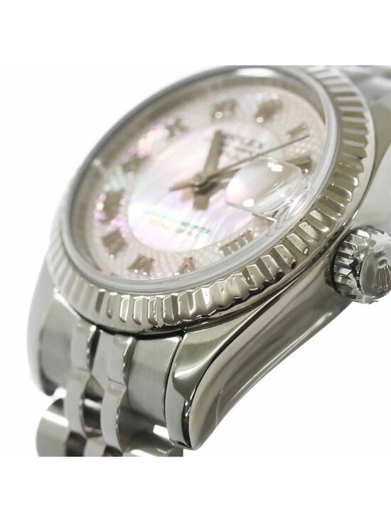 Rolex Datejust Number Roulette Watch Pink Shell 18k White Gold Automatic Winding main image 4